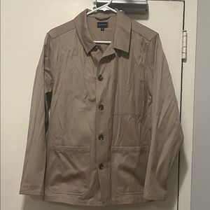 Wool and Prince - Modern Taupe Button-Front Lightweight Jacket